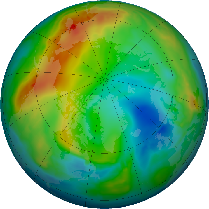 Arctic ozone map for 24 December 2008